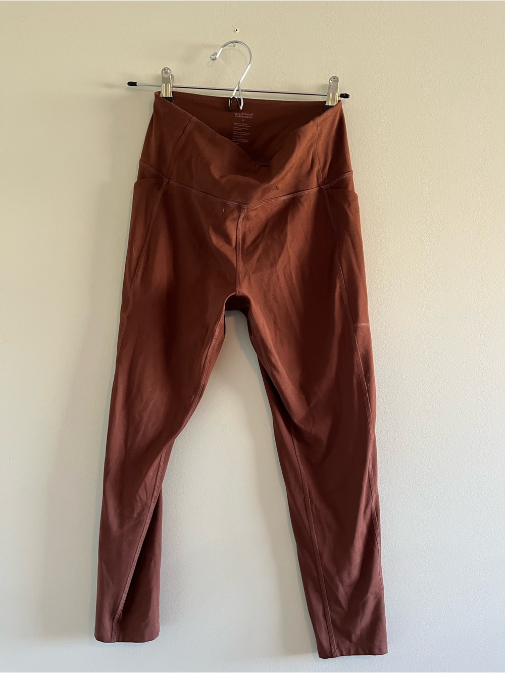 girlfriend collective terra cotta high-waist leggings